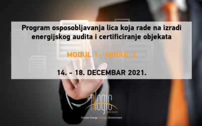 Stručno osposobljavanje iz oblasti energijskog certificiranja i obavljanja energijskih audita MODUL 1 i MODUL 2