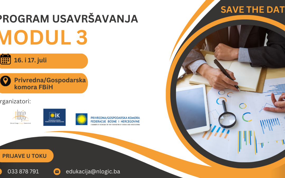 Program usavršavanja za lica koja provode energijske audite i/ili energijsko certificiranje zgrada sa jednostavnim i složenim tehničkim sistemom – MODUL 3